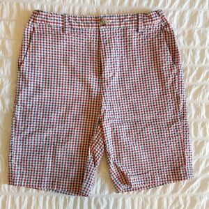 Boys Size 12 Vineyard Vines Red White and Blue Plaid Shorts Like New